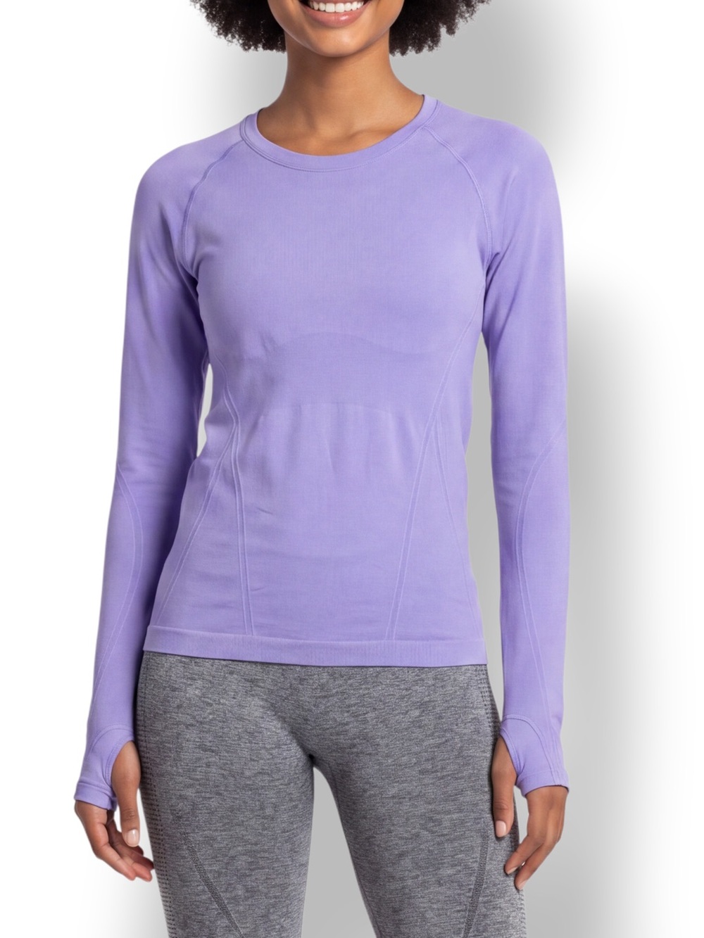 4/$20 Athleta Purple Long Sleeve Seamless Athletic Performance Top Small